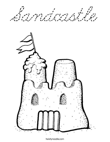 Sandcastle 2 Coloring Page