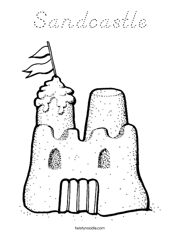 Sandcastle Coloring Page