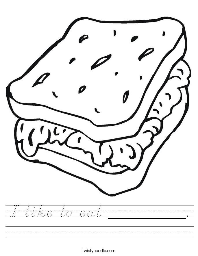 I like to eat _________. Worksheet