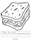 I like to eat _________. Worksheet