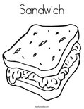 Sandwich Coloring Page