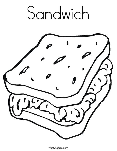 sandwich coloring page twisty noodle