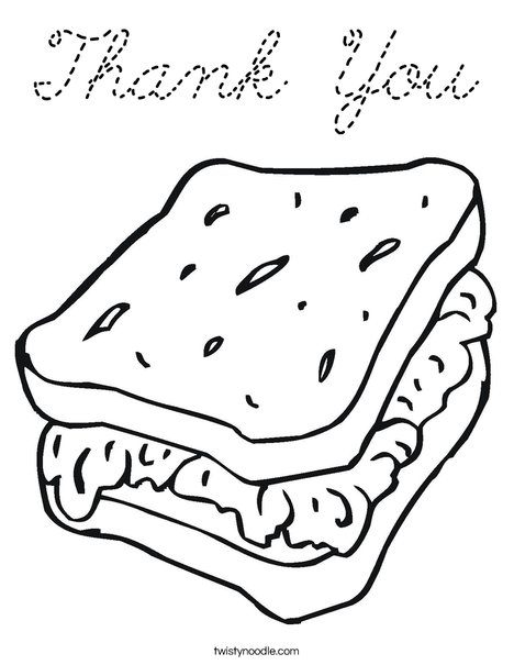 Sandwich Coloring Page