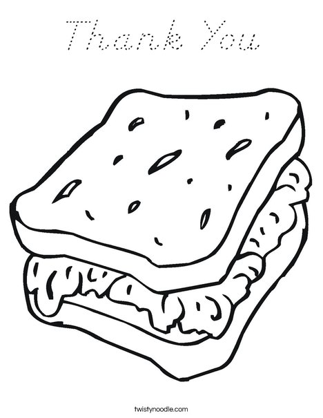 Sandwich Coloring Page
