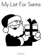 My List For Santa Coloring Page