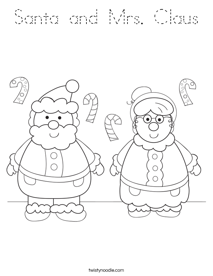 Santa and Mrs. Claus Coloring Page