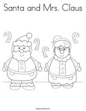 Santa and Mrs Claus Coloring Page