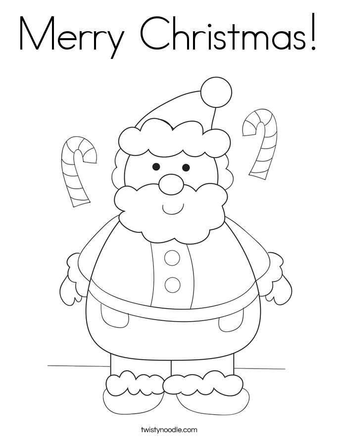 Merry Christmas Coloring Page - Twisty Noodle