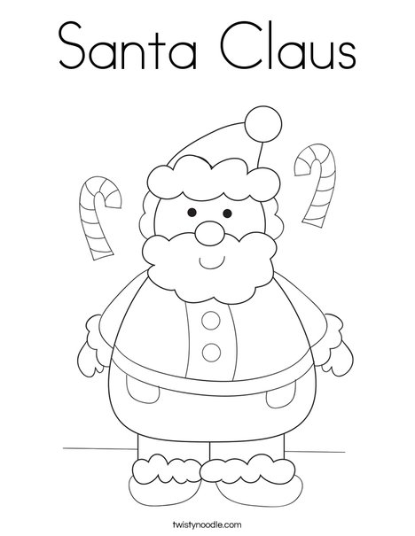 santa claus coloring page twisty noodle
