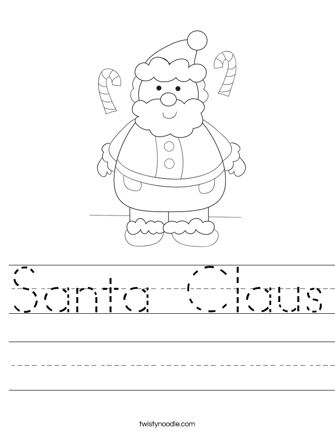 santa claus worksheet twisty noodle angel christmas