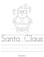 Santa Claus Handwriting Sheet