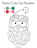 Santa Color by Number Coloring Page