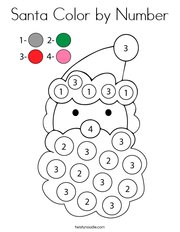 Santa Color by Number Coloring Page