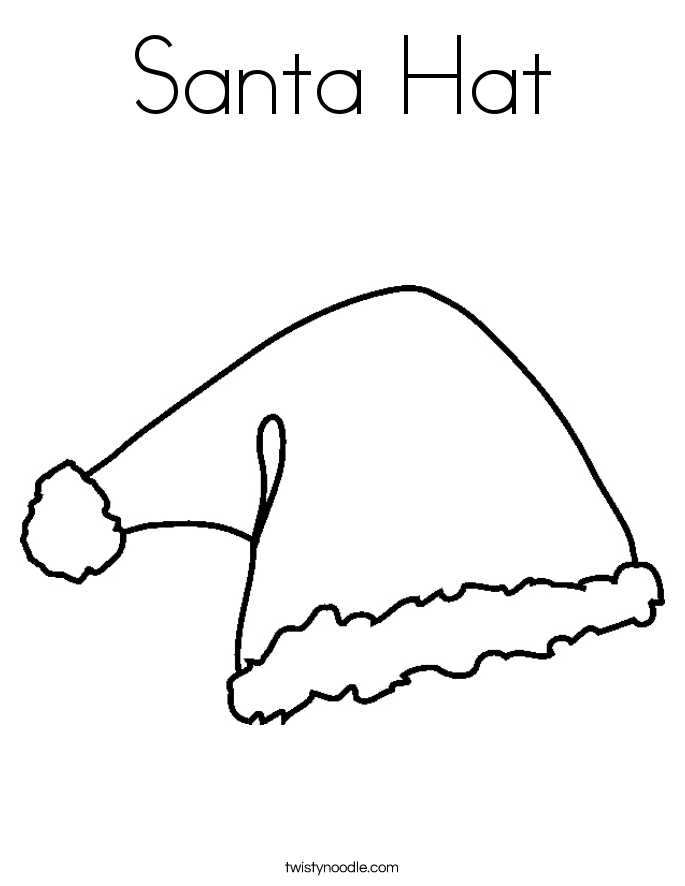 Santa Hat Coloring Page Twisty Noodle Santa Hat Coloring Page Twisty Noodle