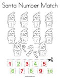 Santa Number Match Coloring Page