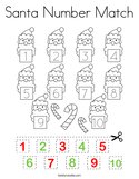 Santa Number Match Coloring Page