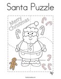 Santa Puzzle Coloring Page