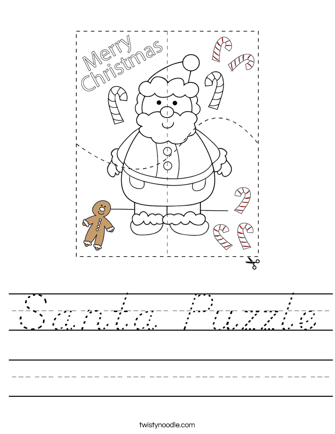 Santa Puzzle Worksheet
