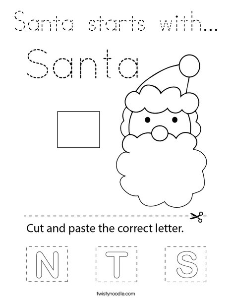 Santa starts with... Coloring Page