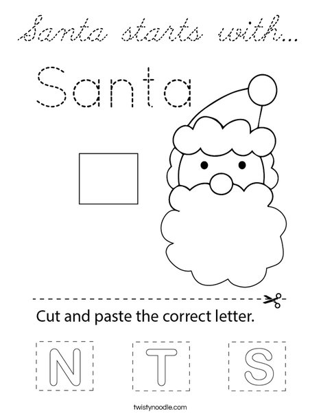 Santa starts with... Coloring Page