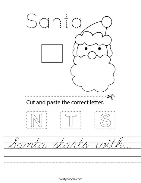 Santa starts with... Worksheet