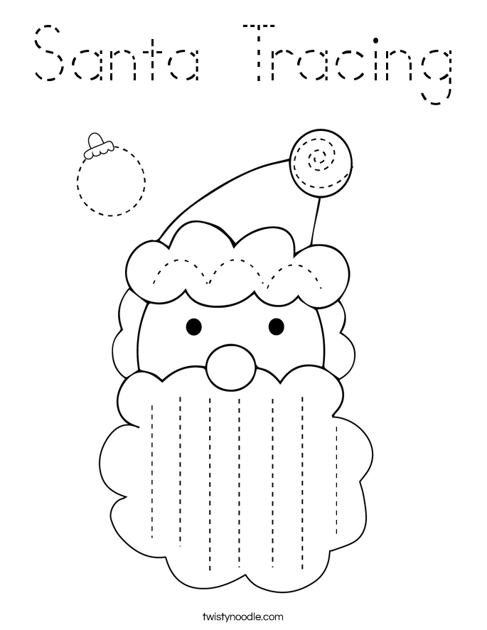 Santa Tracing Coloring Page