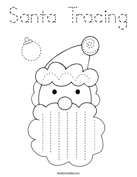 Santa Tracing Coloring Page