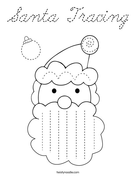 Santa Tracing Coloring Page