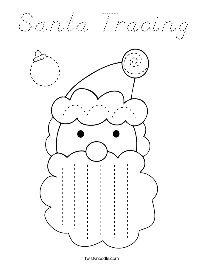 Santa Tracing Coloring Page