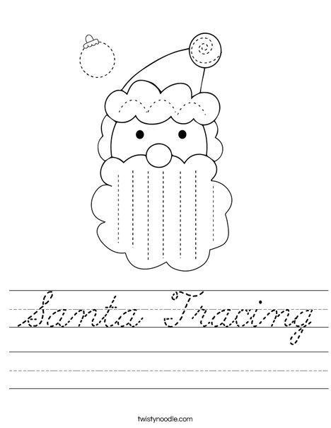 Santa Tracing Worksheet