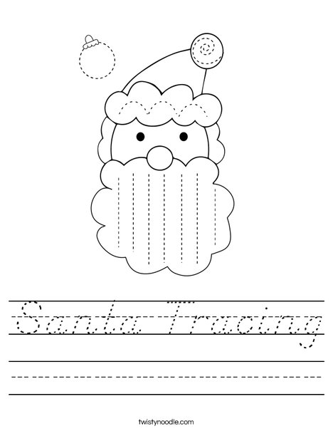 Santa Tracing Worksheet