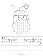Santa Tracing Handwriting Sheet