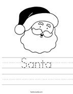 Santa Handwriting Sheet
