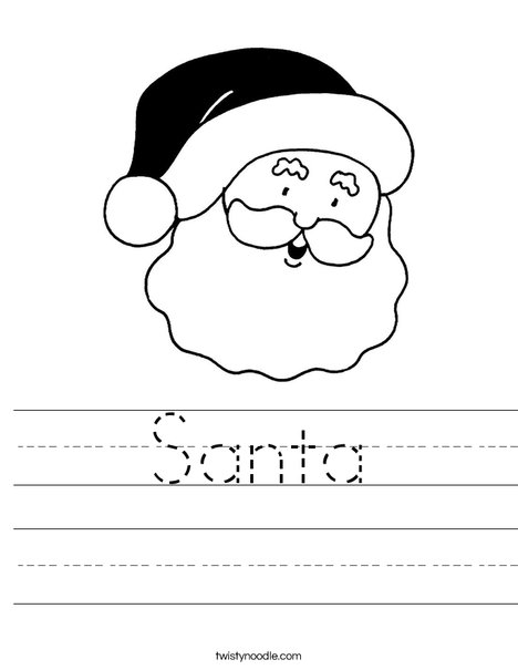Santa Worksheet - Twisty Noodle