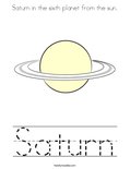 Saturn in the sixth planet from the sun. Coloring Page