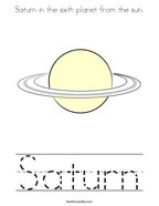 Saturn in the sixth planet from the sun Coloring Page