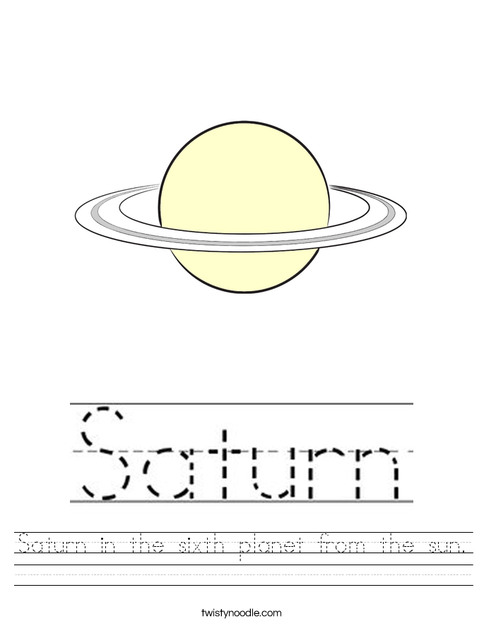 Saturn in the sixth planet from the sun. Worksheet