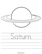Saturn Handwriting Sheet