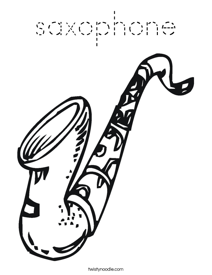 saxophone Coloring Page