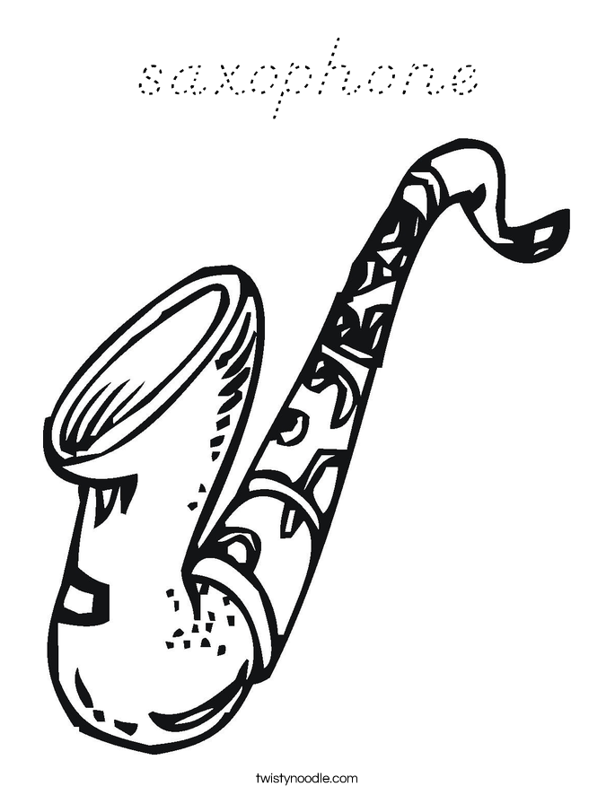 saxophone Coloring Page