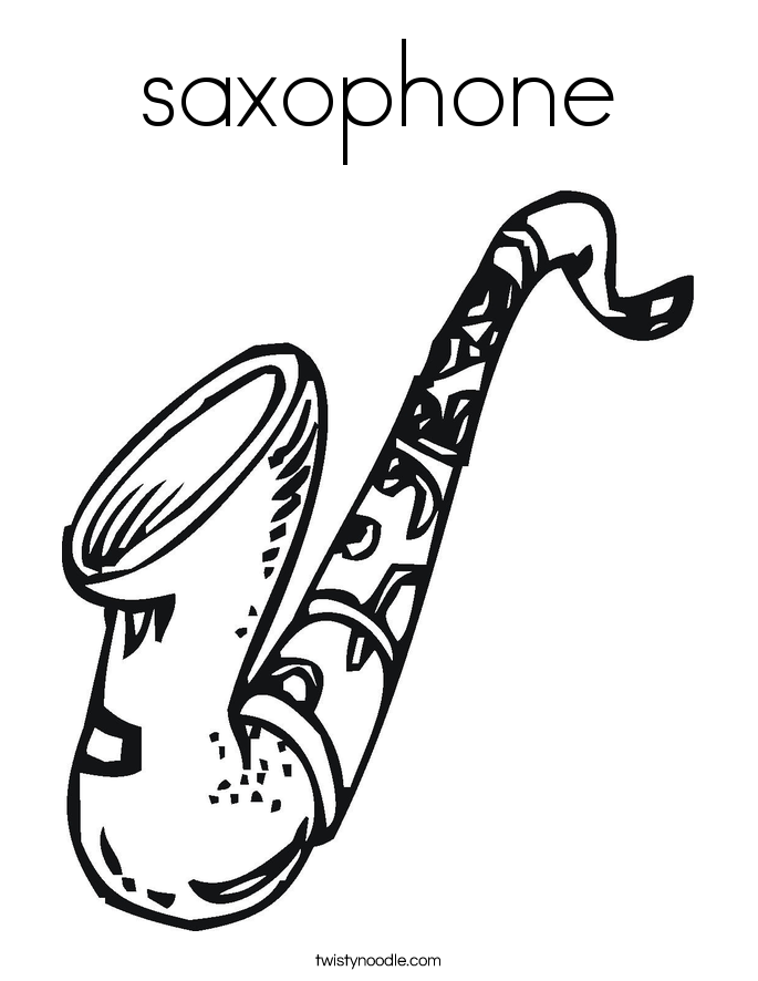 saxophone Coloring Page