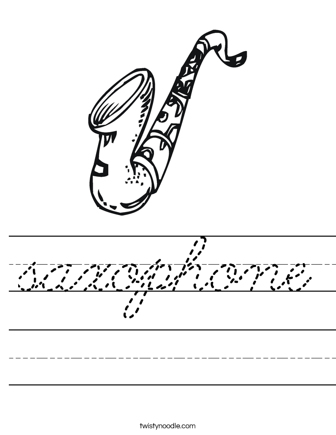 saxophone Worksheet