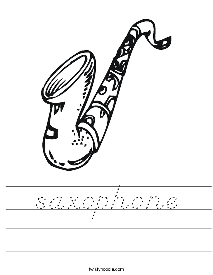 saxophone Worksheet