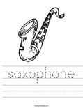 saxophone Worksheet