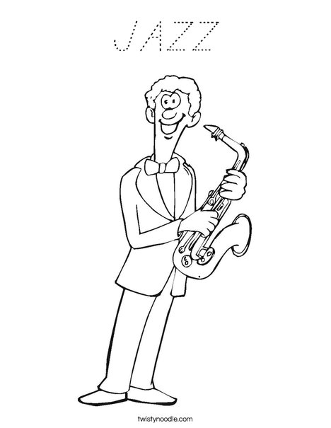 Saxophone Player Coloring Page