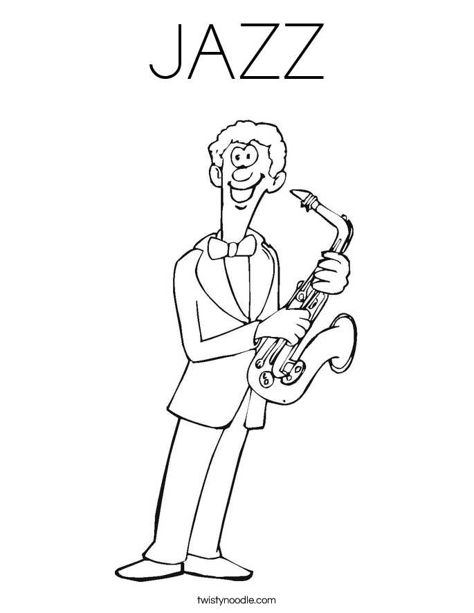 JAZZ Coloring Page Twisty Noodle - Jazz 4 Coloring Page