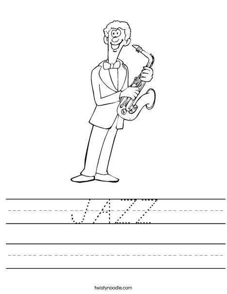 Saxophone Player Worksheet