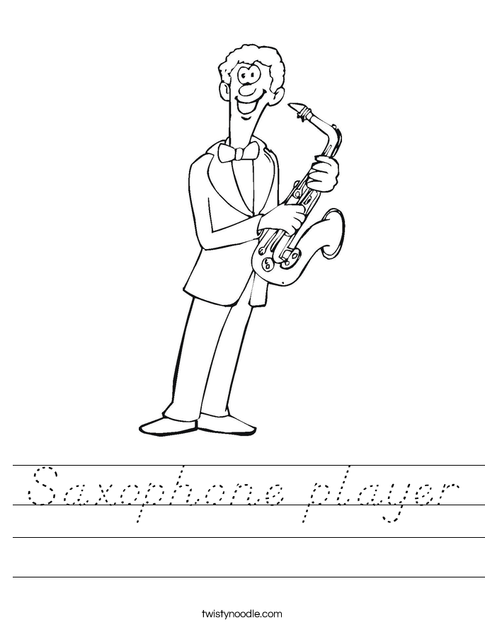 Saxophone player Worksheet