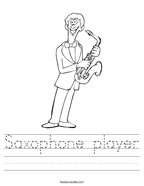 Saxophone player Handwriting Sheet