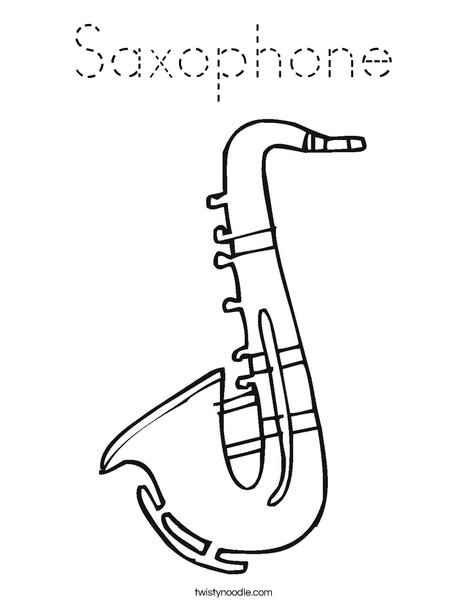 Saxophone Coloring Page